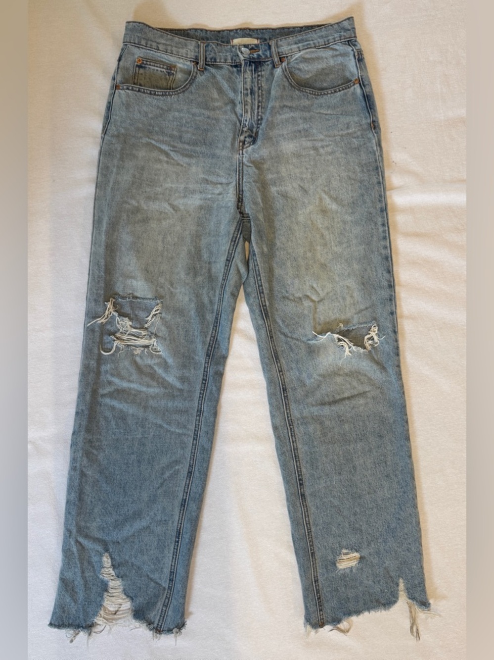 BDG Cowboy Jean Distressed Womens 32 Light Wash Denim Jeans Urban Outfitters